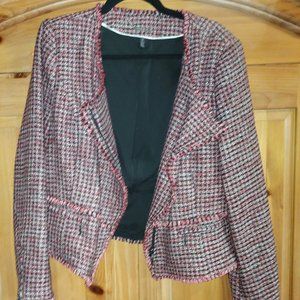 Pink and Black tweed Moto jacket